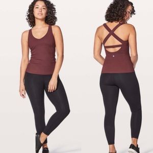 Lululemon Burgundy Long Breath 2 in 1 Active Tank